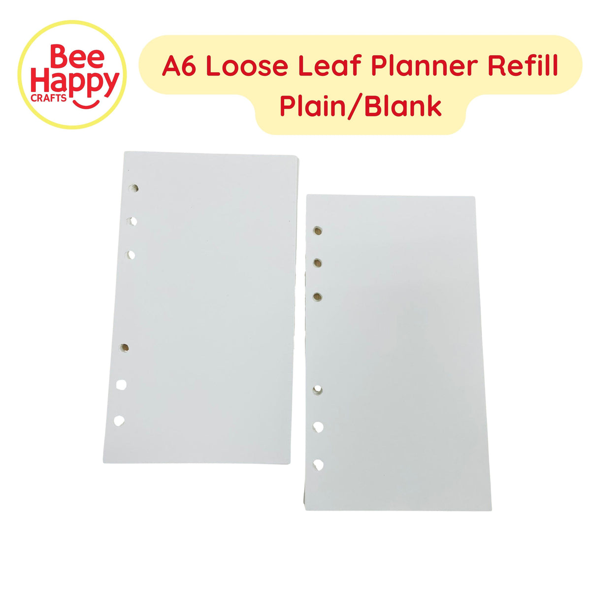 A6 Loose Leaf Planner Refill and Pockets for Ring Binder