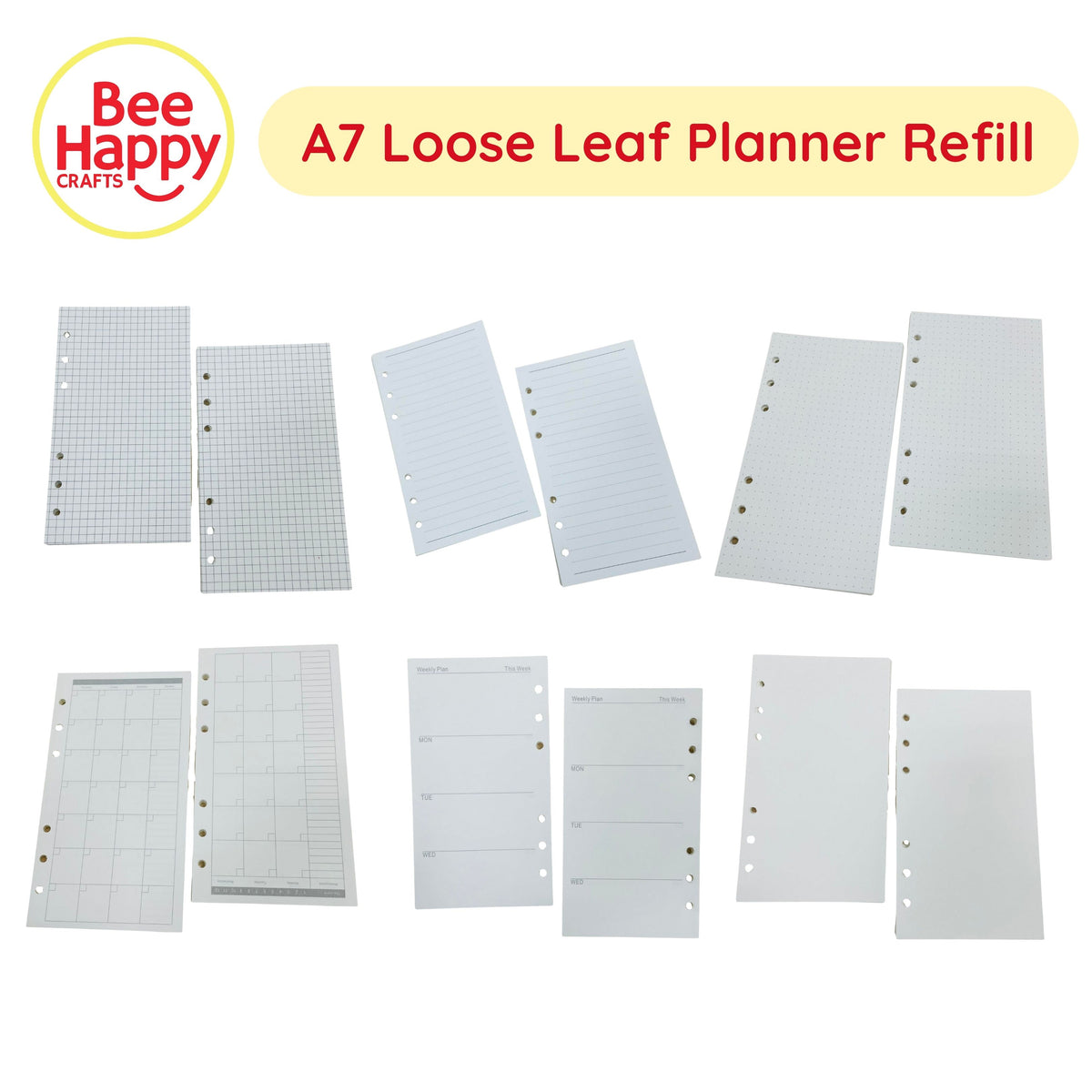 A7 Loose Leaf Planner Refill