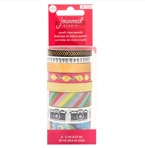 American Crafts Journal Studio Foil and Gold Glitter Washi Tape 8 Rolls