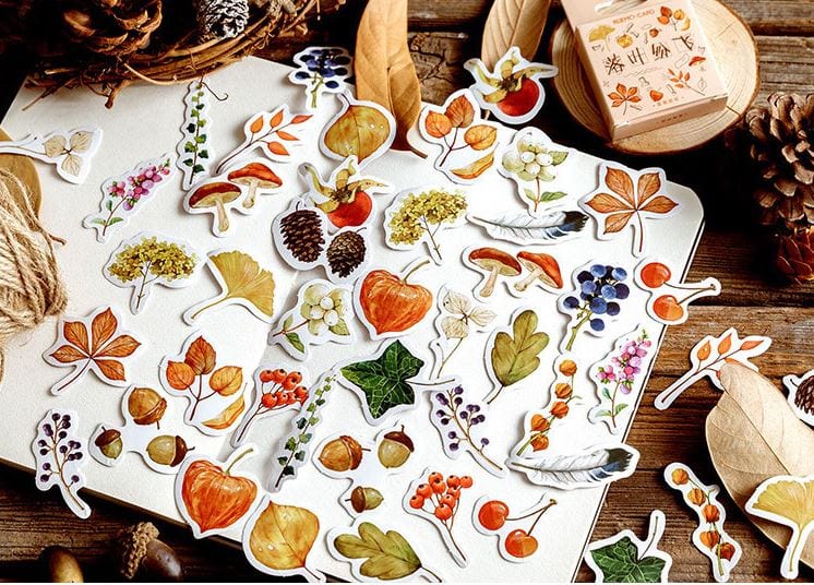 MoCard Acorns, Leaves and More Sticker Flakes in a Box