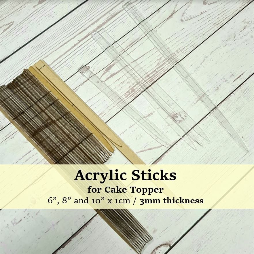 Acrylic Sticks for Cake Topper by 5pcs (6