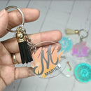 2" Blank Acrylic Keychain w/ Tassel