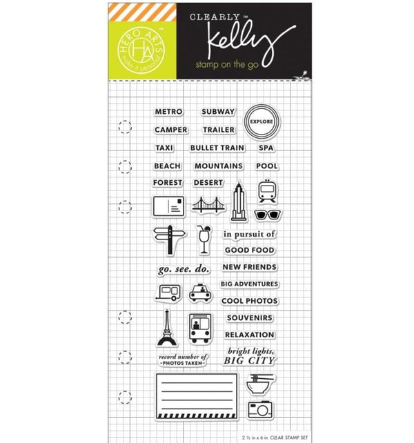 Hero Arts Adventure Planner Clear Stamps 2.5"X6"