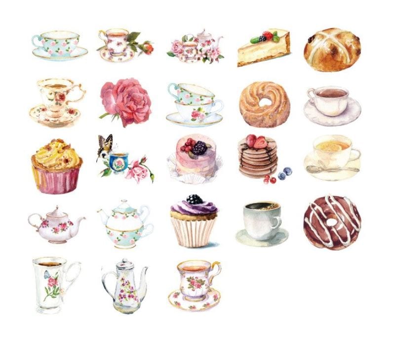 MoCard Afternoon Tea Party Sticker Flakes in a Box