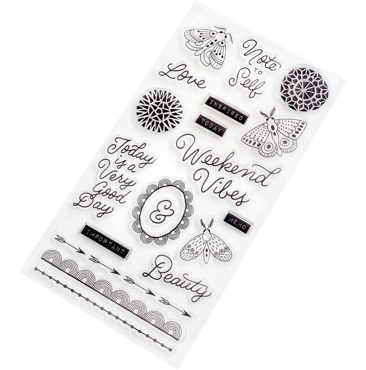 American Crafts Again and Again Clear Stamps - Pink Paislee