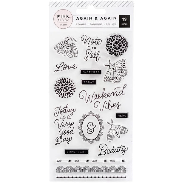 American Crafts Again and Again Clear Stamps - Pink Paislee