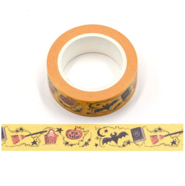 All Hallows Eve Yellow Washi Tape 15mm x 10m