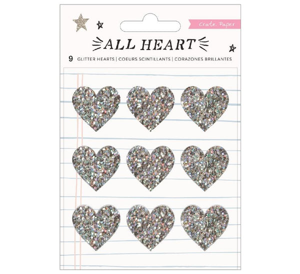 American Crafts All Heart Glitter Hearts with Holographic Glitters