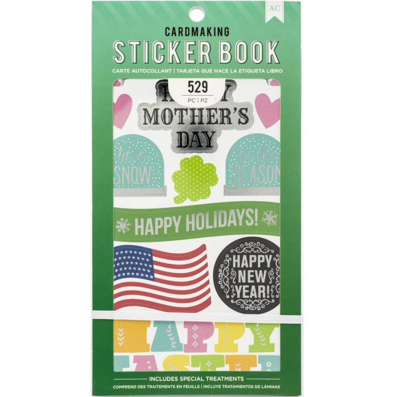 American Crafts All The Holidays Cardmaking Sticker Book with Foil Accents