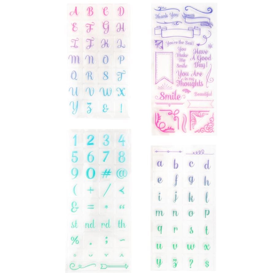 Craft Smart Alpha Script Clear Stamp Set (4 Sheets)