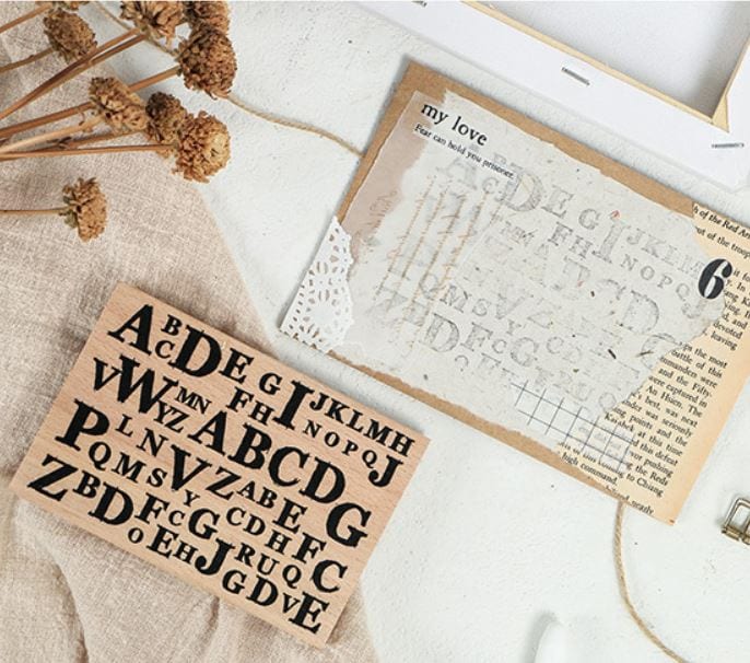 Infeel.Me Alphabet Background Rubber Stamp Set