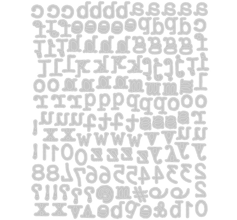 Sizzix Alphanumeric Tiny Type Lower Thinlits Die Set 146Pk Tim Holtz