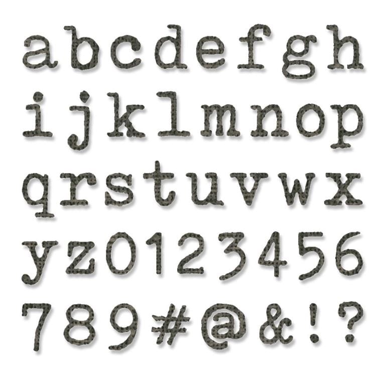Sizzix Alphanumeric Tiny Type Lower Thinlits Die Set 146Pk Tim Holtz