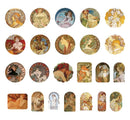 MoCard Alphonse Maria Mucha Sticker Flakes in a Box