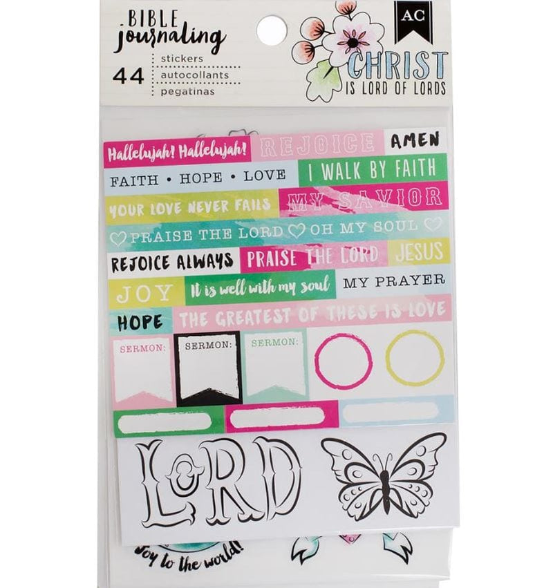 American Crafts Watercolor Bible Journaling Stickers 4"X7" 3/Pkg