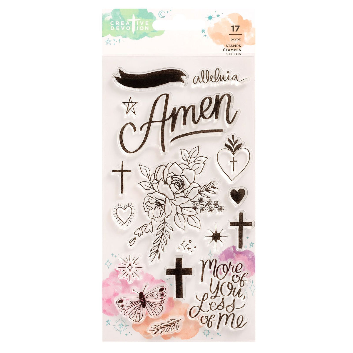 American Crafts Draw Near Creative Devotion Clear Stamp Set 17/Pk