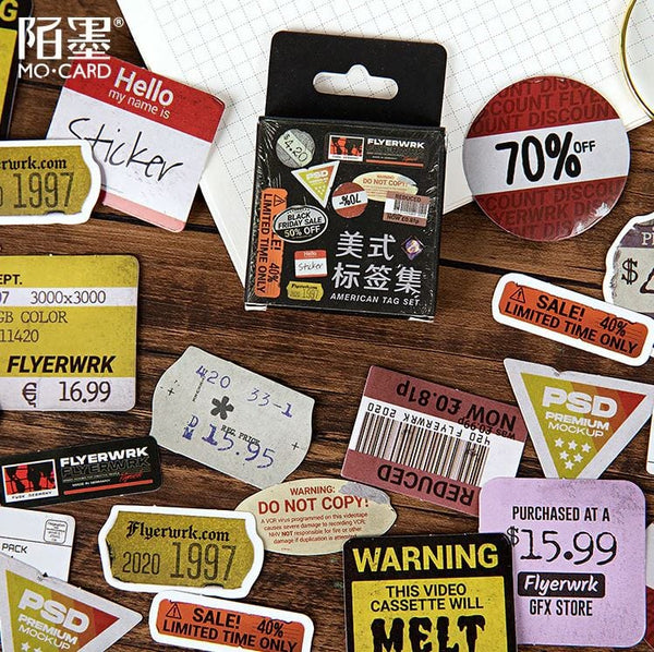 MoCard American Retail Tags Sticker Flakes in a Box