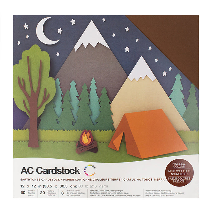 American Crafts Earthtones Textured Cardstocks Variety Pack 12
