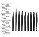 Anti-Static Stainless Steel Tweezers Set with Double-Head Metal Crowbar