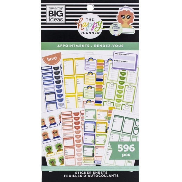 Me and My Big Ideas Appointments Value Pack Stickers Happy Planner 596 Stickers
