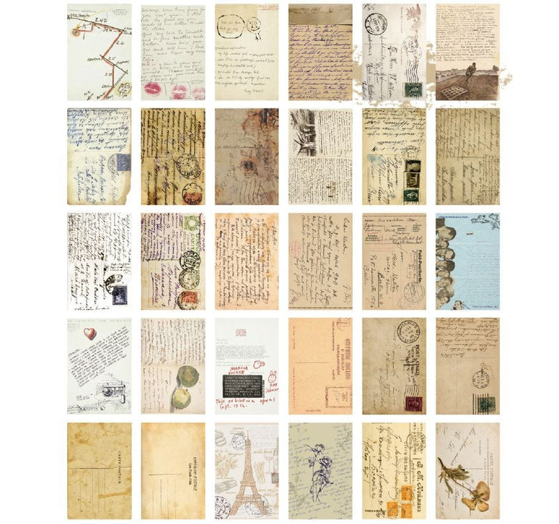 Artist's Letters Vintage Postcards (30pcs)