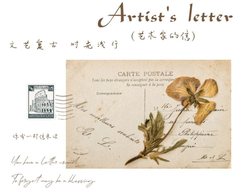 Artist's Letters Vintage Postcards (30pcs)