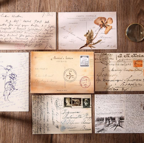 Artist's Letters Vintage Postcards (30pcs)