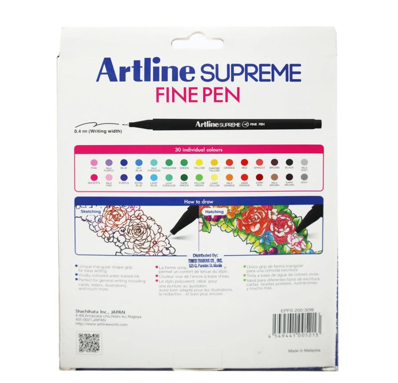 Artline Supreme Fine Pen 0.4mm 30's