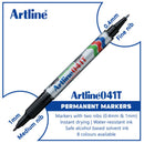 Artline Twin Permanent Marker (0.4mm and 1mm) Set of 8