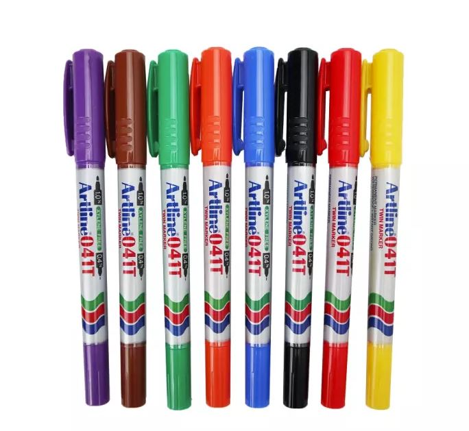 Artline Twin Permanent Marker (0.4mm and 1mm) Set of 8