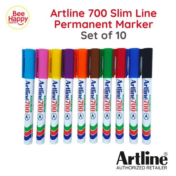 Artline 700 Slim Line Permanent Marker Set of 10