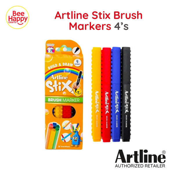 Artline Stix Brush Markers 4's