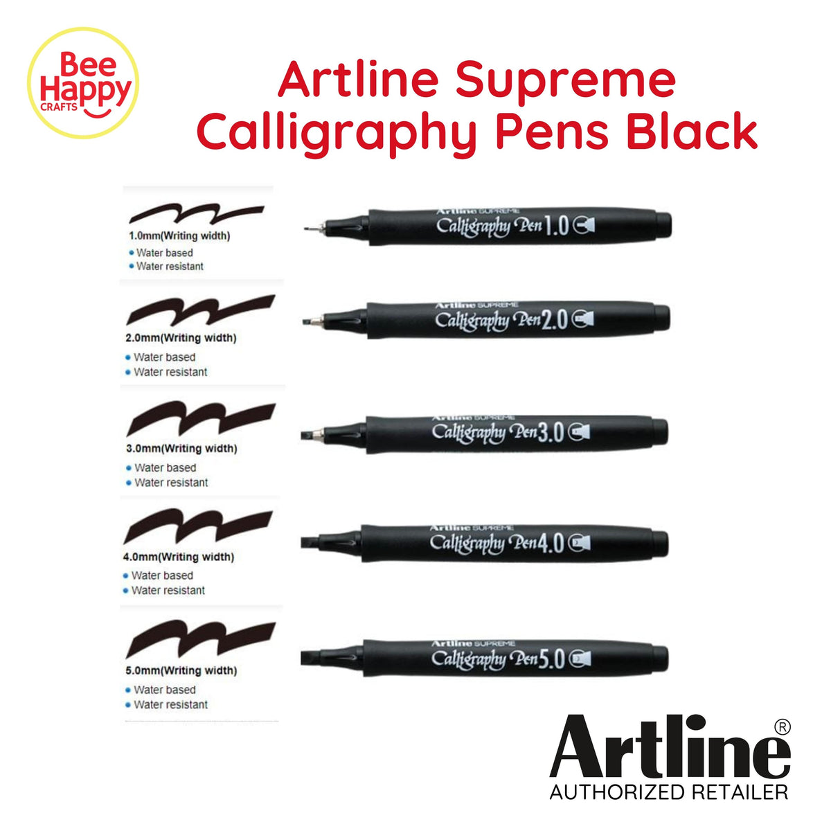 Artline Supreme Calligraphy Pens Black
