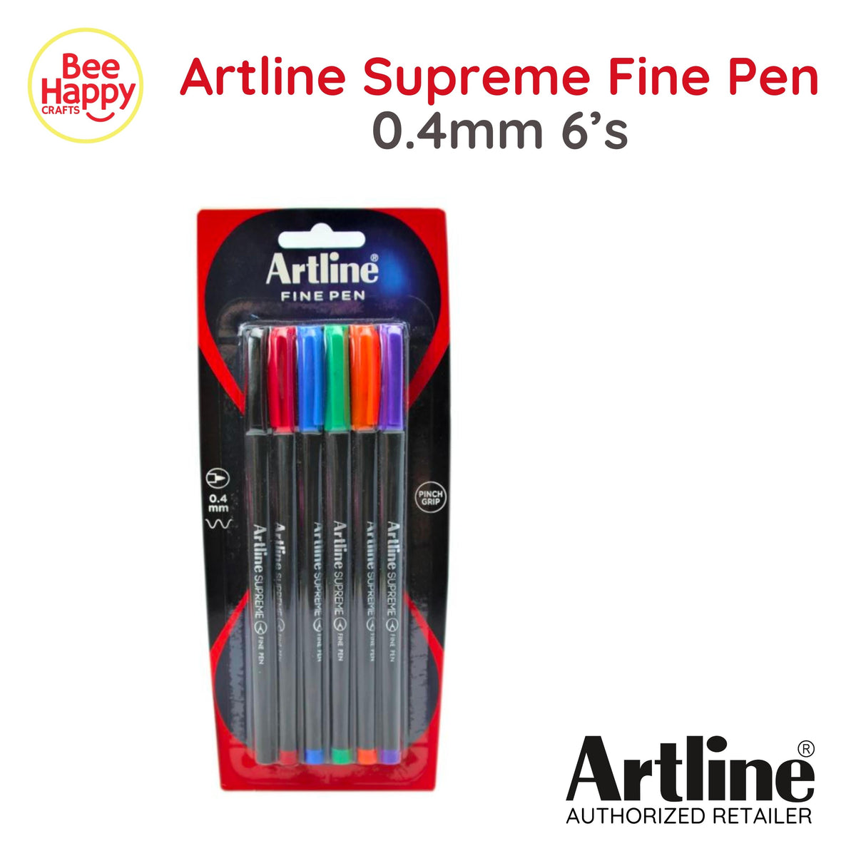 Artline Supreme Fine Pen 0.4mm 6's