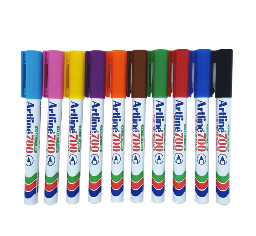 Artline 700 Slim Line Permanent Marker Set of 10