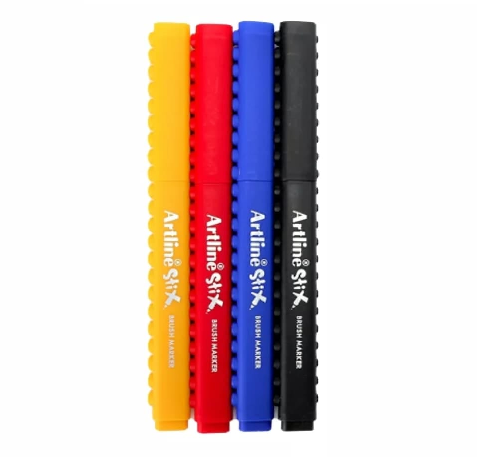 Artline Stix Brush Markers 4's