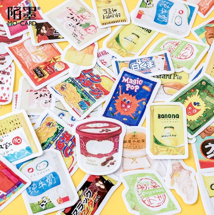 MoCard Assorted Snacks Sticker Flakes in a Box