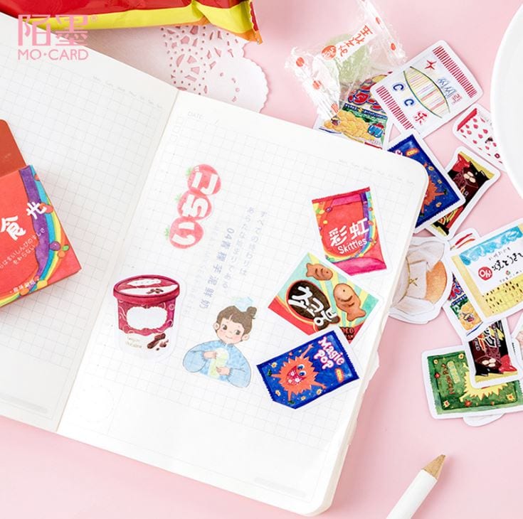 MoCard Assorted Snacks Sticker Flakes in a Box