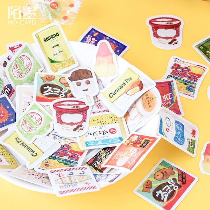 MoCard Assorted Snacks Sticker Flakes in a Box