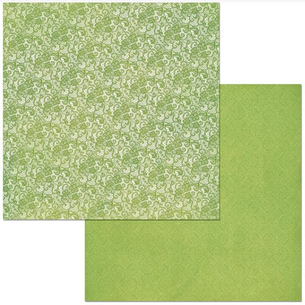 American Crafts BoBunny Avocado Lace Double Dot Double-Sided Cardstock 12" x 12"