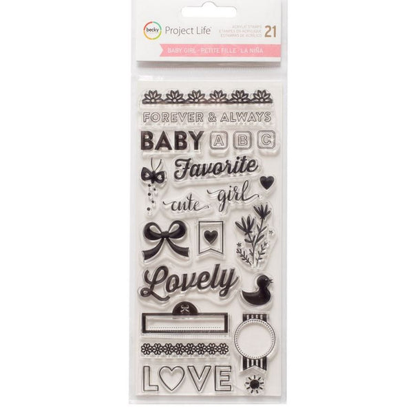 Project Life Baby Girl Clear Stamps