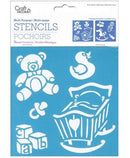 Multicraft Craft Decor Stencil 6"x 6" Baby Icons
