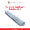 Cartotecnica Rossi Crepe Papers 90g (Blue, Green & White Shades) Full Roll Premium Italian Crepe Papers