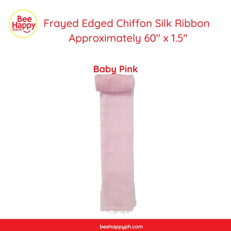 Frayed Edged Chiffon Silk Ribbon 60" x 1.5 "