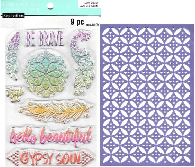 Recollections Be Brave Stamps and Stencil