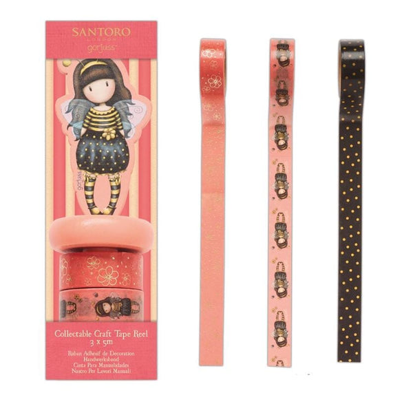 Santoro Bee Loved Tape Reel Gorjuss Washi Tape 3 x 5m