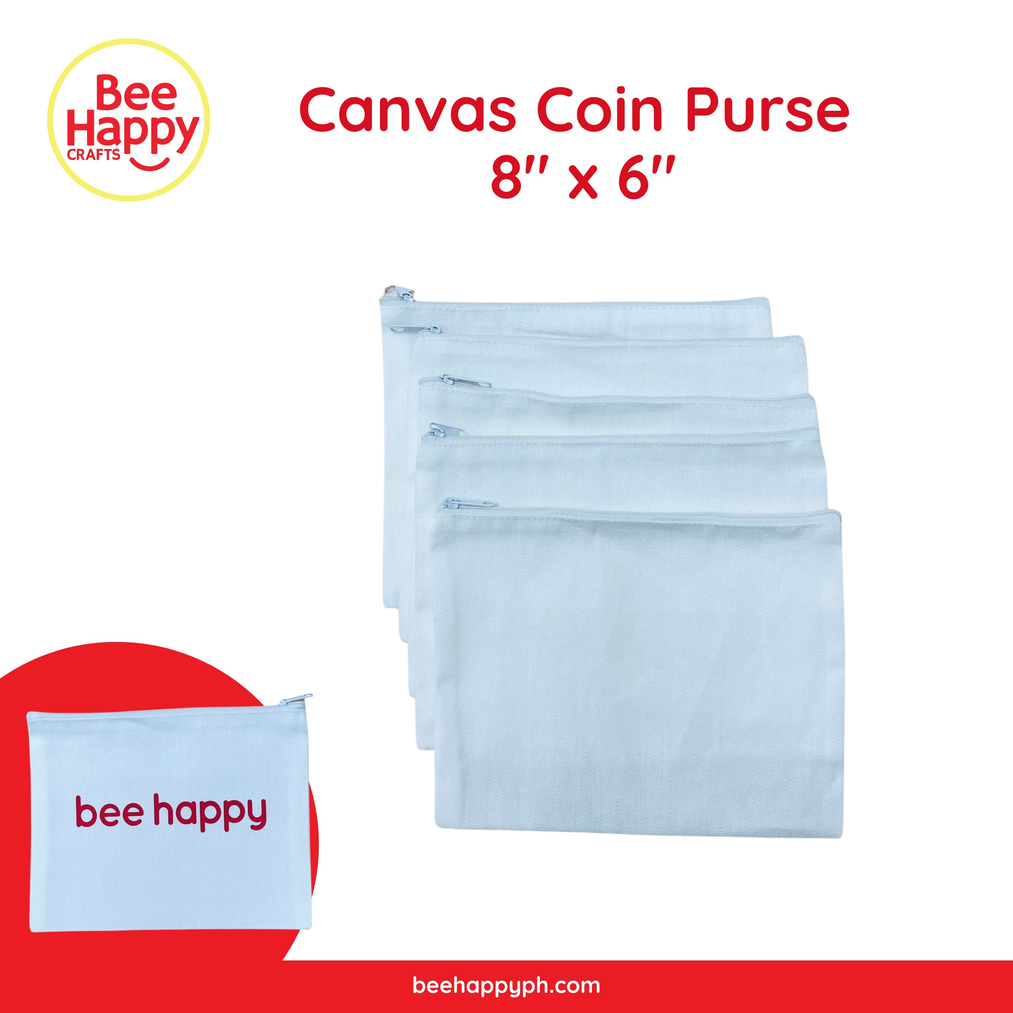 Bee Happy Canvas Coin Purse / Pouch 8