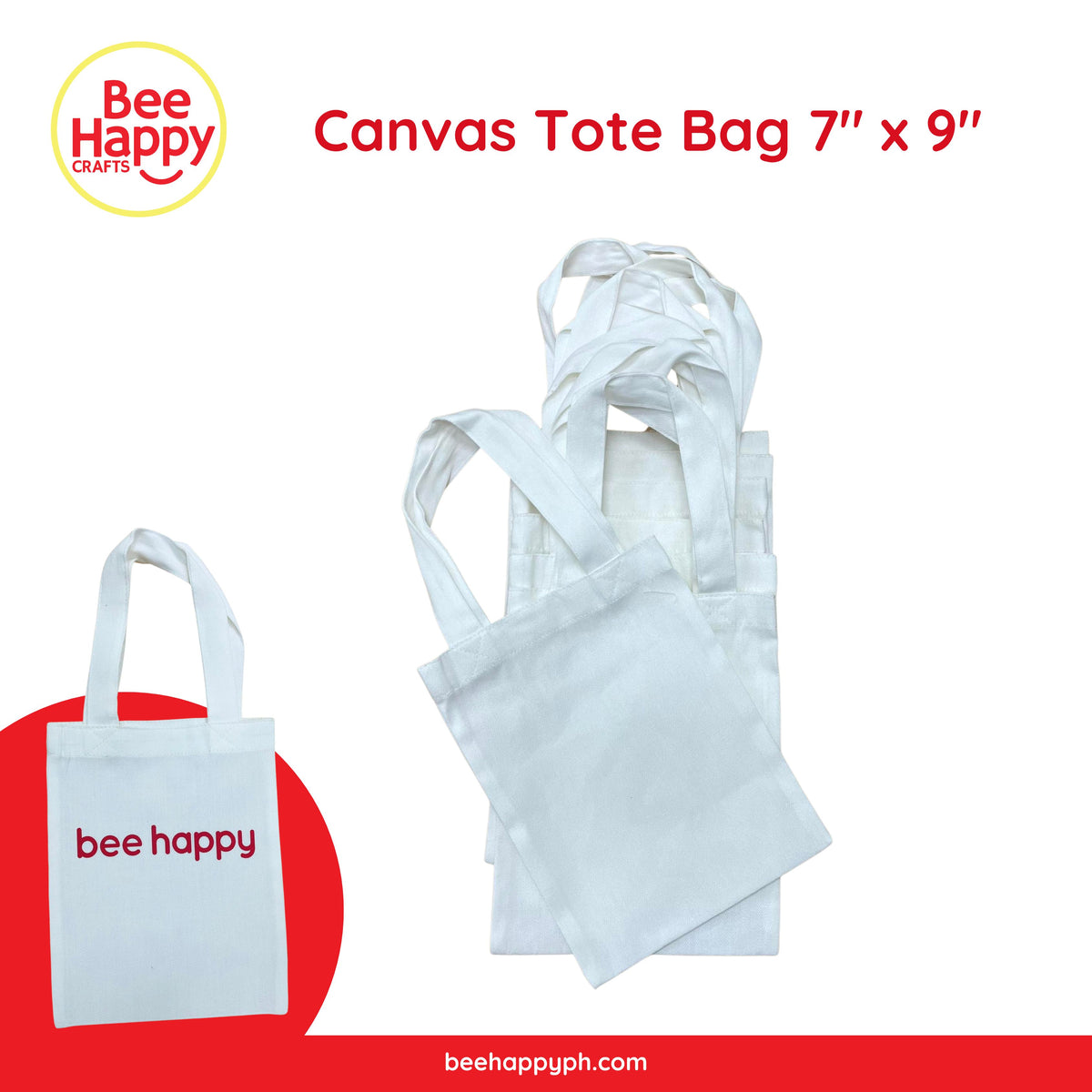Bee Happy Canvas Tote Bag 7