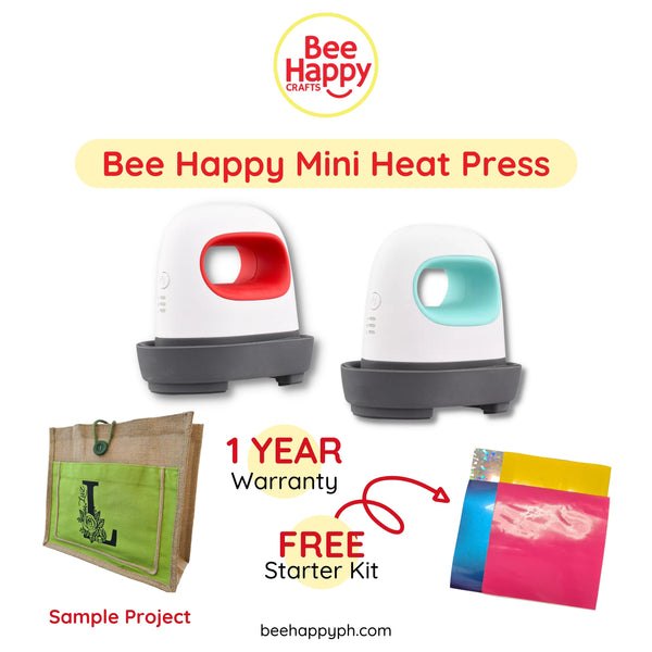 Bee Happy Mini Heat Press for Heat Transfer Vinyl (HTV) or Iron On (220V)