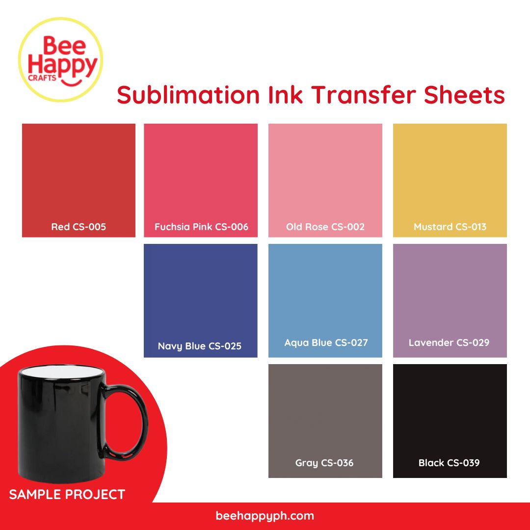 Bee Happy Solid Colors Sublimation Ink Transfer Sheets 12